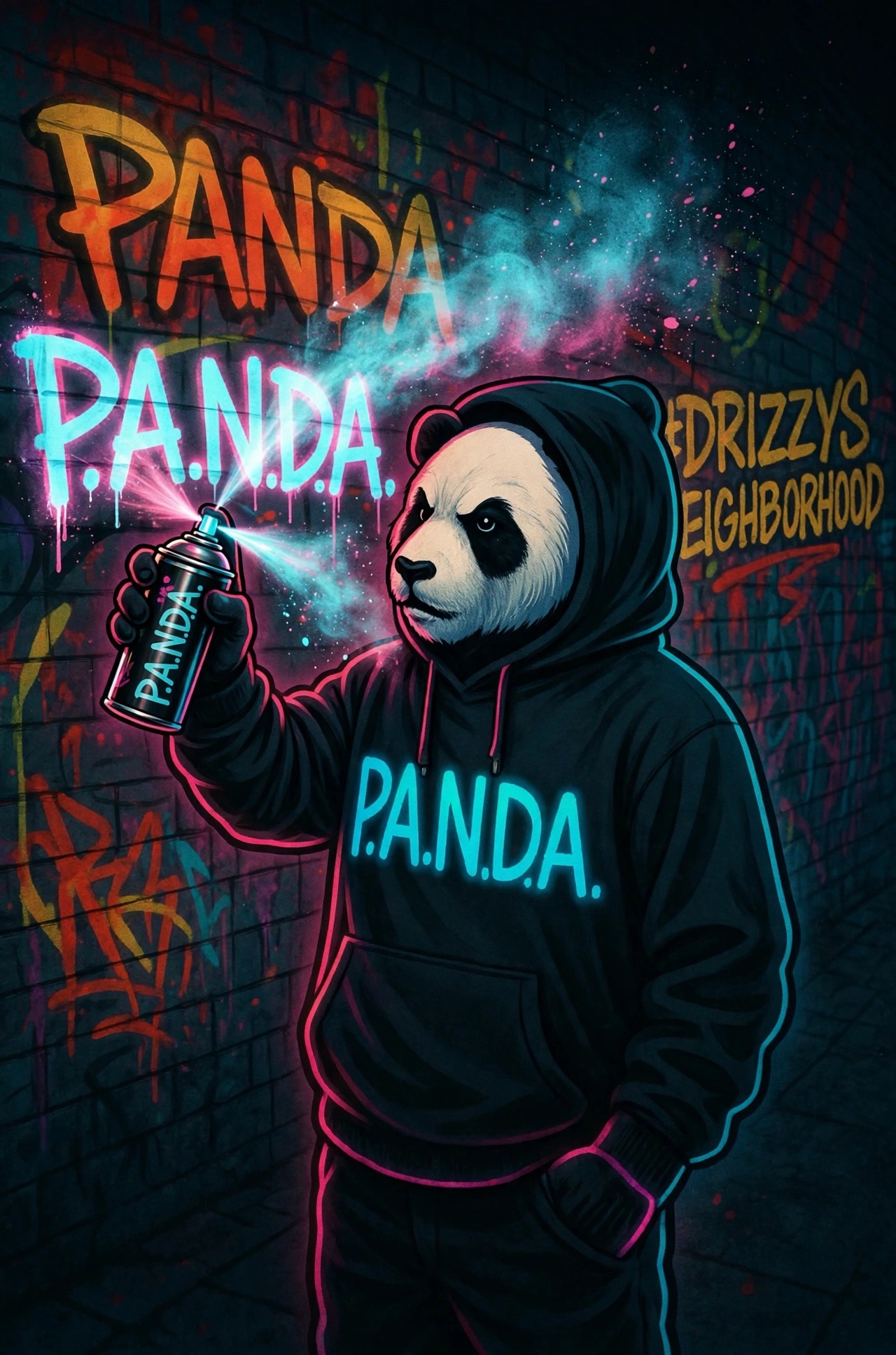 Panda1Nation graffiti artwork: kickoff