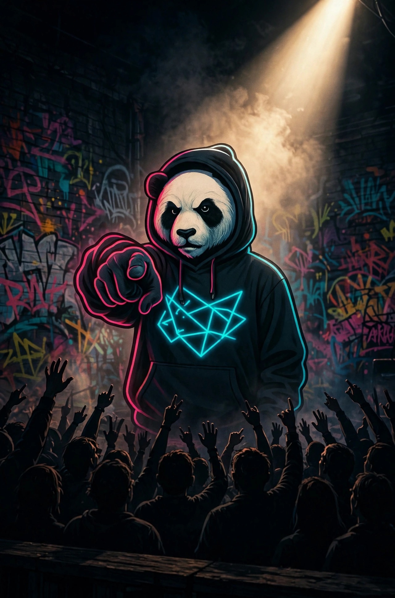Panda1Nation graffiti artwork: chains