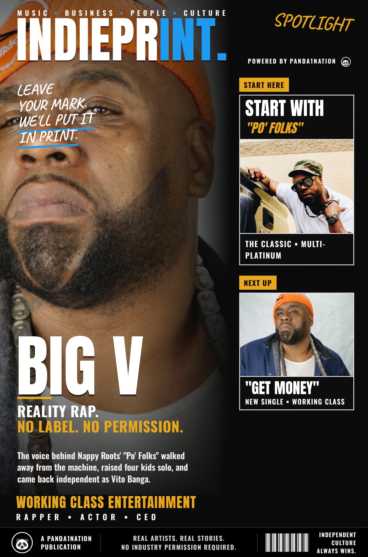 INDIEPRINT Spotlight cover featuring Big V