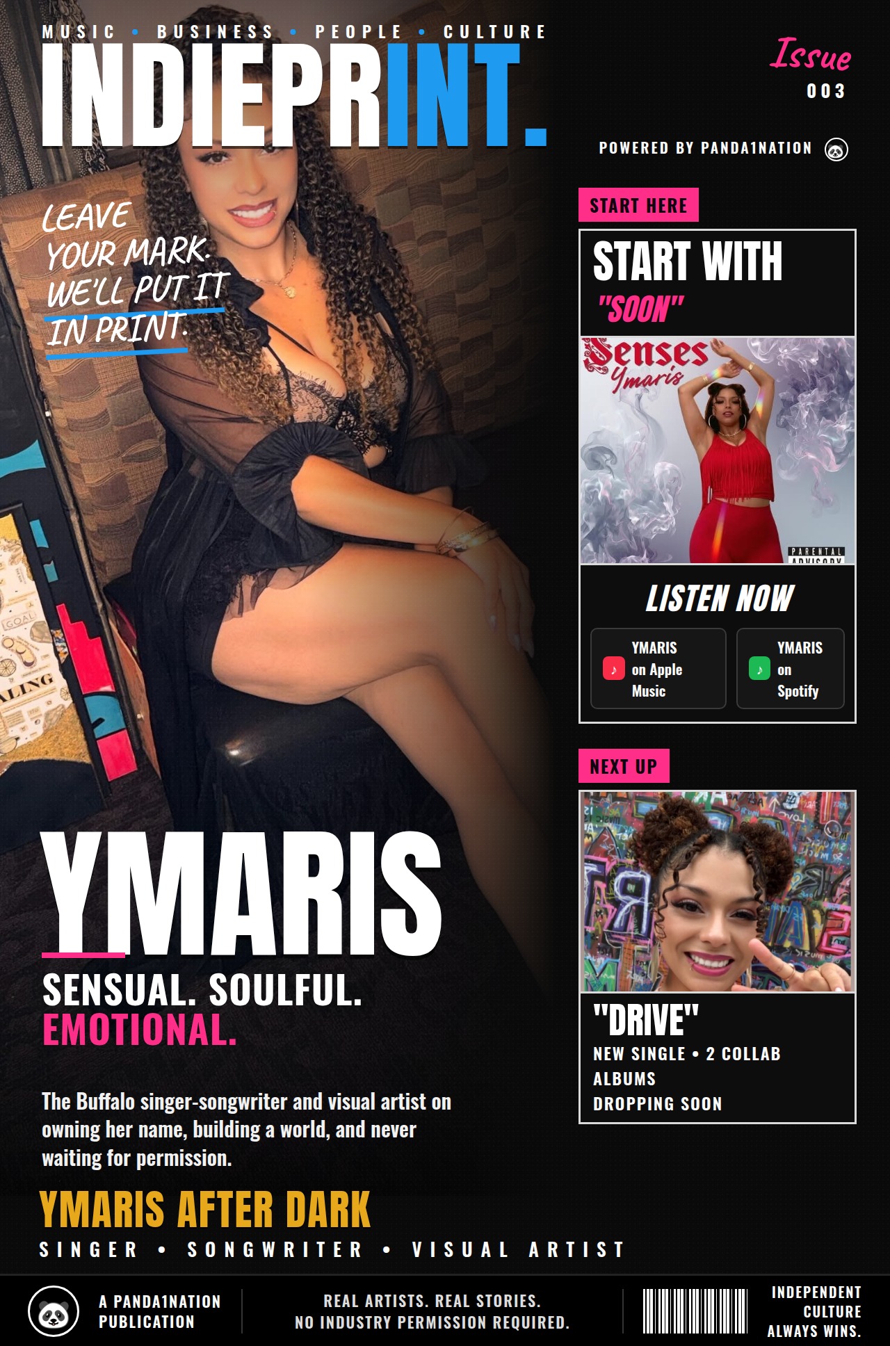 INDIEPRINT Issue 003 cover featuring Ymaris